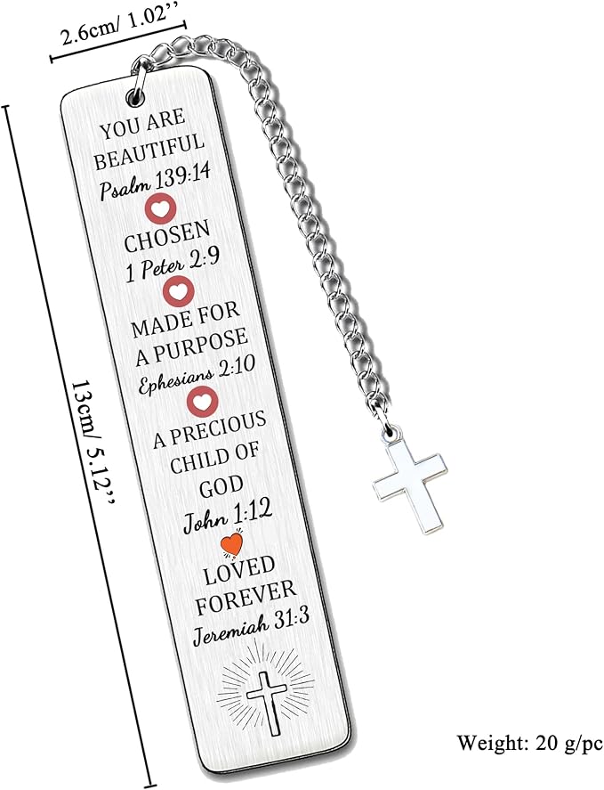 Inspirational Bookmarks Christian Bible Verse Daughter Bookmarker Encourage Gifts Women Go to University Keepsake Baptism Religious Church Birthday Graduate Appreciate Present You are Beautiful Loved