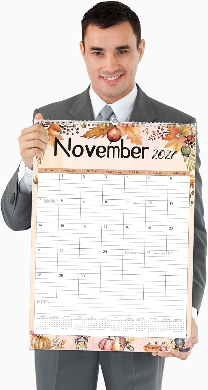 GuassLee Large Wall Calendar 2026-2027,19-Month Vertical Wall Calendar Runs from Jun. 2026 to Dec. 2027, 22"x15" Hanging Monthly Planner with Thick Paper Watercolor Design for Easy Organizing
