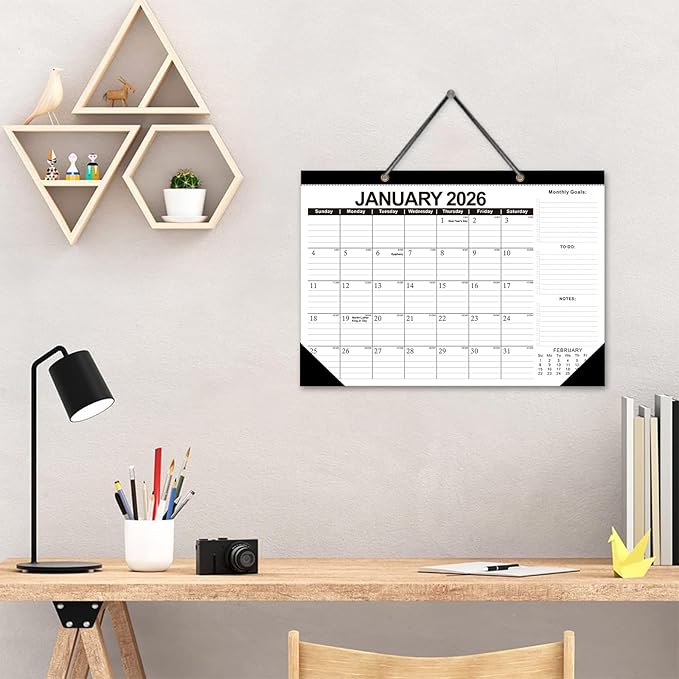 2026 Calendar Desk Calendars 2026-2027 Wall Calendar from January 2026 to June 2027,18 Months 17"×12" Thick Paper for Office School Home