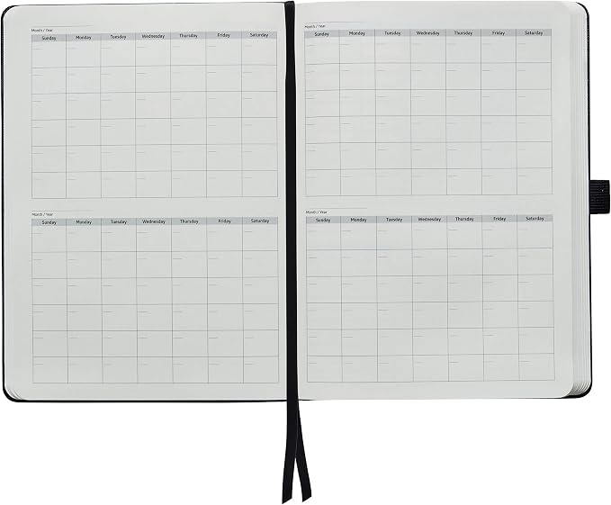 Undated Academic Weekly and Monthly Planner by Action Day - Stay Organized, Achieve Goals & Get More Done with a Proven Productivity System, 7x9, Black