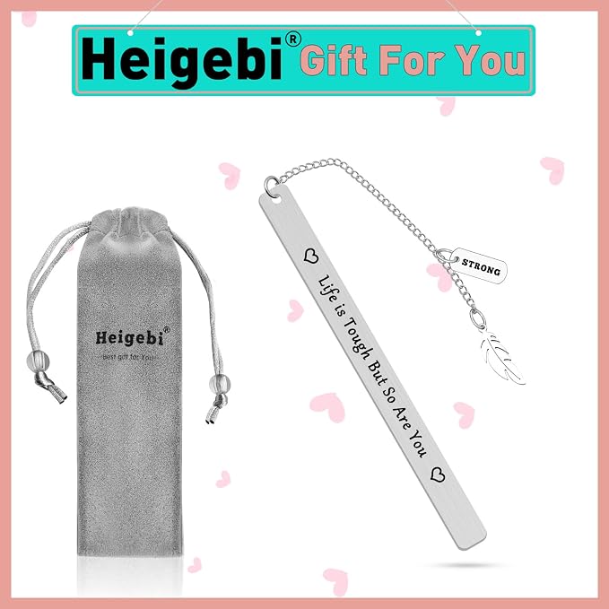 Cancer Survivor Bookmark Gift Cancer Awareness Bookmark Life is Tough But So are You Strong Awareness Inspirational Gift Recovery Jewelry for Her Him
