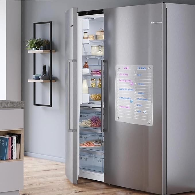 JonXon Acrylic Magnetic Dry Erase Board for Fridge, Clear Acrylic Magnet Calendar for Refrigerator,Includes 6 Kinds Products Set(8" x 12",to do List)