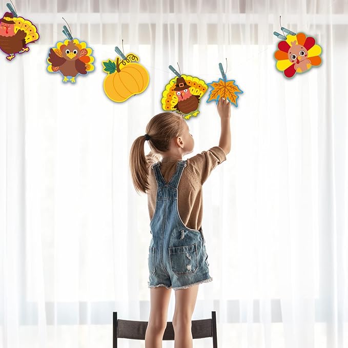 Thanksgiving Cutouts Fall Turkey Maple Leaves Pumpkin Classroom Bulletin Board Decorations Give Thanks Theme Party Supplies for Autumn Theme Party Toddler Kids Students Classroom Decors