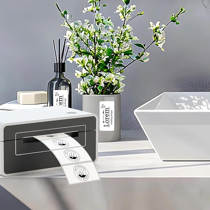 Direct Thermal Label 2x1, Thermal Labels for Barcodes, Return Address, File Folders - Barcode Stickers Compatible with Rollo, Munbyn, Zebra, Godex - 1Roll, 1000 Lable, White Sticker Labels
