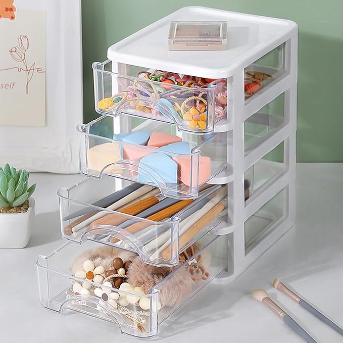ljhnba Desktop Storage Box Stackable Cabinet Small Drawers Organizers Stationery and Supplies Clear Organizer with Drawers Stationery Organizer Box