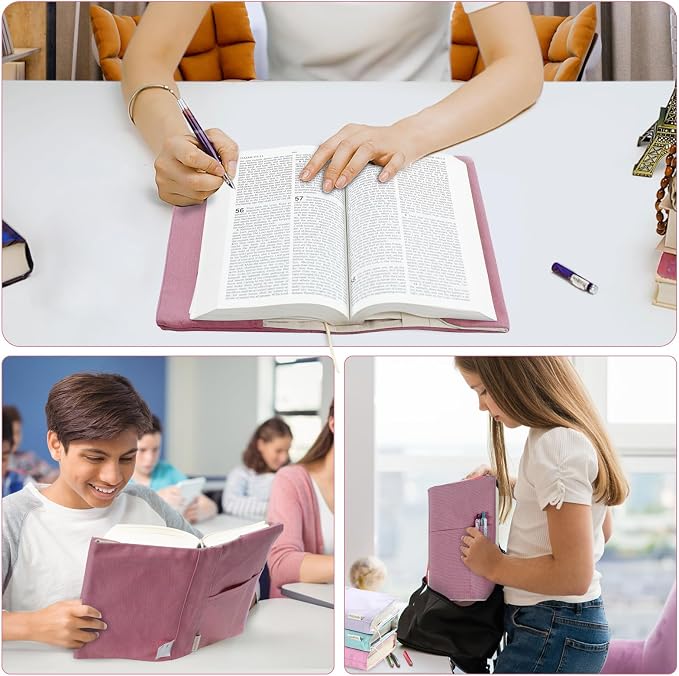 Canvas Book Covers, Washable Protector for Paperback Novels, Adjustable Cover for Hardcover With Pockets for Pen, Soft Cover Books, Lovers Gifts