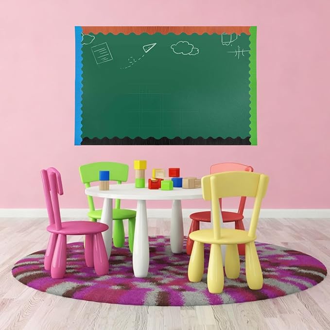 8 Pcs 400ft Bulletin Board Borders Bulk Poster Cork Bulletin Board Trim Classroom Scalloped Borders Decor for 100 Day of School Students Teacher Supplies, 8 Colors