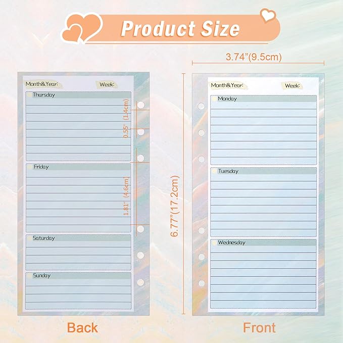 Toplive 3 Pack A6 Planner Refill Paper & Budget Sheets, Monthly Weekly Planner Losse Leaf Inserts 6 Hole Expense Tracker or A6 Planner Binder Cover Budget Bill Saving Organizer, Oil Painting 3 Pack