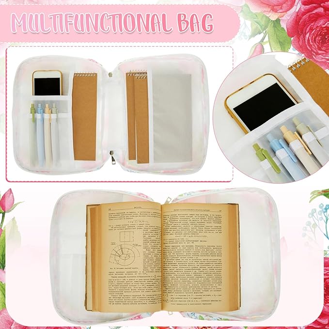 Bible Cover Case for Women and Bookmarks Carrying Bible Cases for Christian Gifts for Women Christian Book Covers Inspirational Gifts for Ladies Study Supplies Mother's Day Favors(Classic)