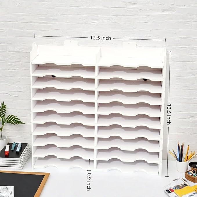 Ink Pad Holder,Stamping Pad Organizer Design for Stampin Up Wall Mount Painting Tray Rack for Crafts-Supply - 24 Slot