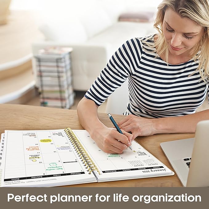 2026 Planner, Weekly and Monthly Calender Planner, Jan 2026 to Dec 2026, Hardcover 2026 Calendar Book with Tabs & Inner Pocket, Office Home School Supplies for Women & Men - A4 (8.5" x 11"), Gray