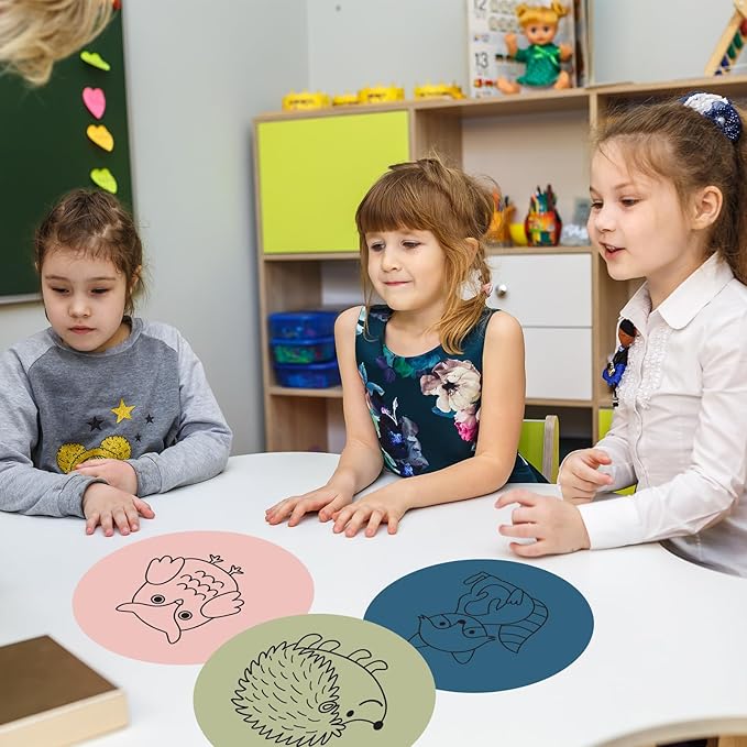 JarThenaAMCS 12Inch Boho Dry Erase Dots Colorful Erase Circles Removable Circle Paper Stickers for Classroom Whiteboard Wall Desk Decoration, 12Pack