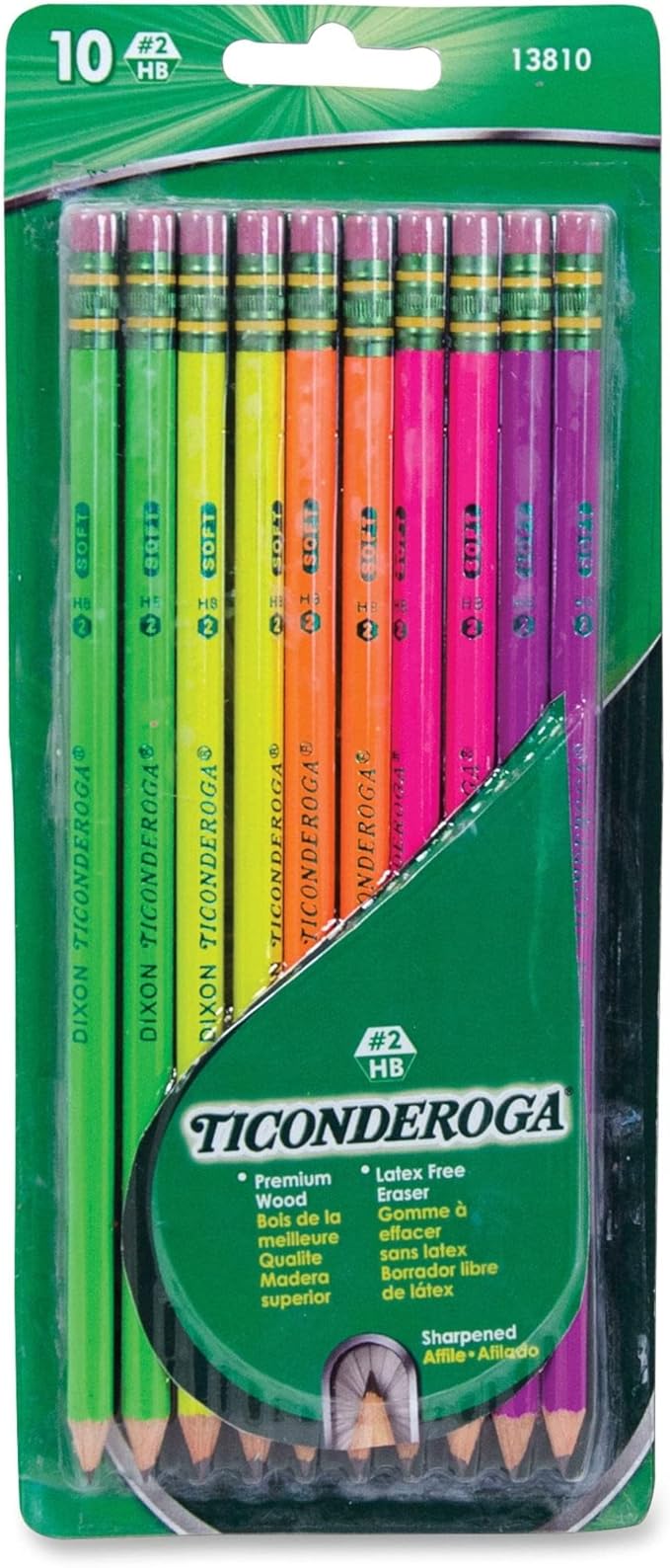 Dixon® Neon Colored Pencils, Assorted, Pack Of 10