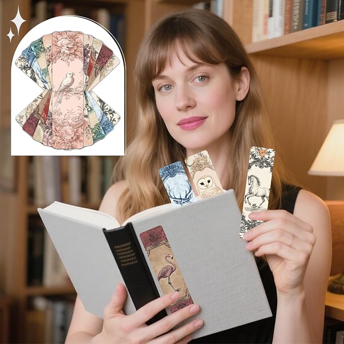 Wxiben Vintage Animal Bookmarks Gifts - 90 Pcs Cartoon Animals Paper Bookmarks Dog Retro Rabbit Book Markers Page Clip Gift for Women Men Teachers Office Book Lovers Bookish Reading Supplies