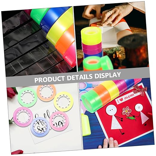 24rolls Adhesive Tape Sticky Tape for DIY Crafting and Office Use High Viscosity Excellent Holding Power for Wrapping and Sealing