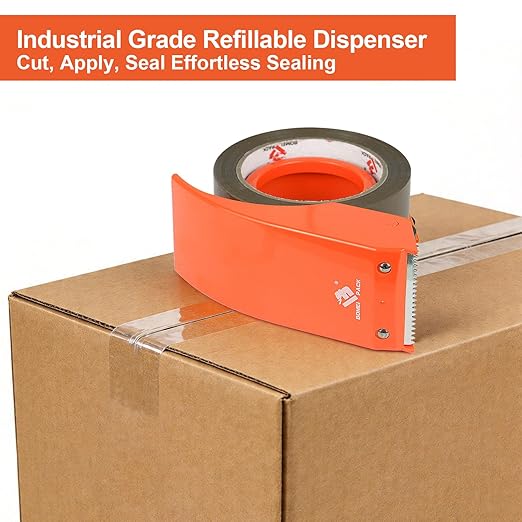 BOMEI PACK Heavy Duty Brown Packing Tape with Dispenser 1.88'' x 66 YDs, Brown Box Tape for Packaging Shipping Moving Storage and Mailing, Strong Package Tape 1 Rolls + 1 Dispenser