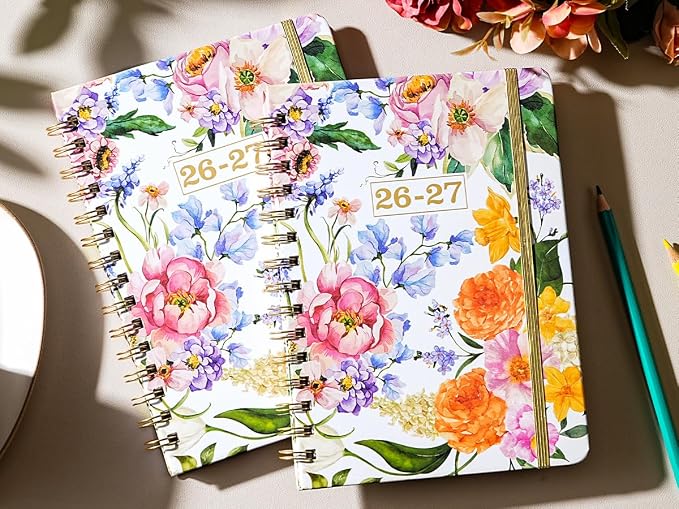 Planner 2026-2027 - Weekly & Monthly Planner, Jul 2026-Jun 2027, Academic Planner 26-27, 6.4"×8.5", Tabs, Thick Paper, Twin-Wire Binding, Back Pocket, Inspirational Quotes for Office Home School