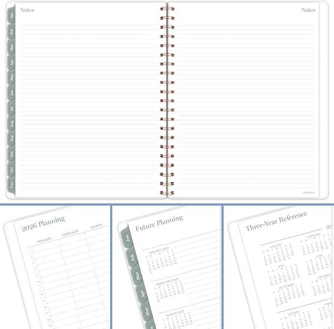 Cambridge 2026 Planner, Weekly & Monthly, 8-1/2" x 11", Large, Serene (1766-905-26)