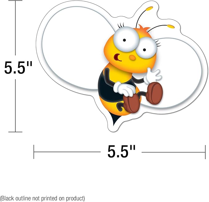 Carson Dellosa 45-Piece Buzz-Worthy Bee Cutouts, Colorful Cardstock Bumblebee Cut Outs for Spring Decor, Party, Bulletin Board, Name Tags, and Classroom Decorations