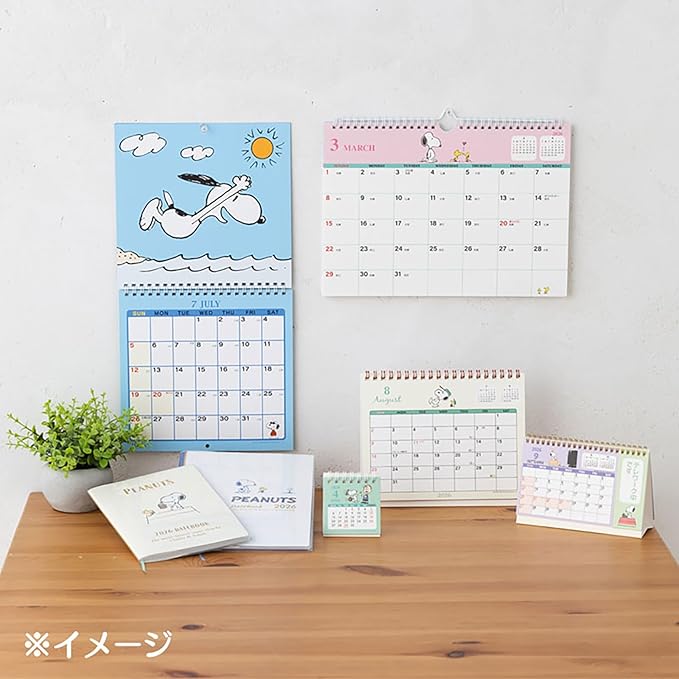 Sanrio 621838 Ring Mini Calendar, 2026, Snoopy, Paper, Tabletop