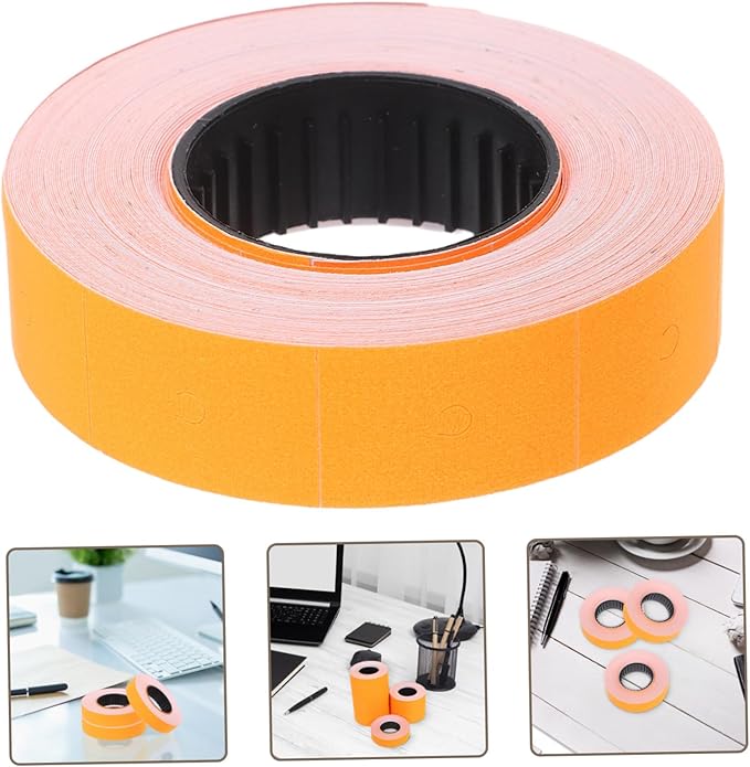 10rolls Price Labels Orange Price Marker Stickers for Retail Tagging Easy to Apply Print Quality Labels Per Roll Multipurpose Labeller Accessories