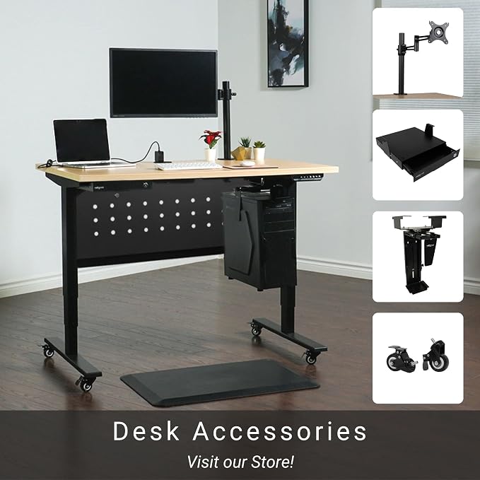 Progressive Automations Magnetic Desk Frame Cable Organizer for Standing Desk - Black