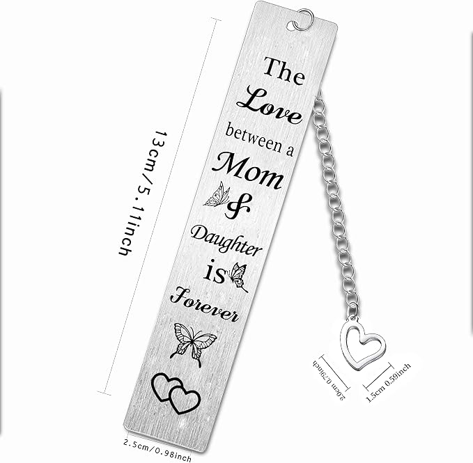 Mother and Daughter Bookmark Gifts The Love Between A Mom and Daughter is Forever Present Bookmark for Mother Dauhgter Birthday Christmas Gift Love Presents for Read Lovers (Mom Daughter)