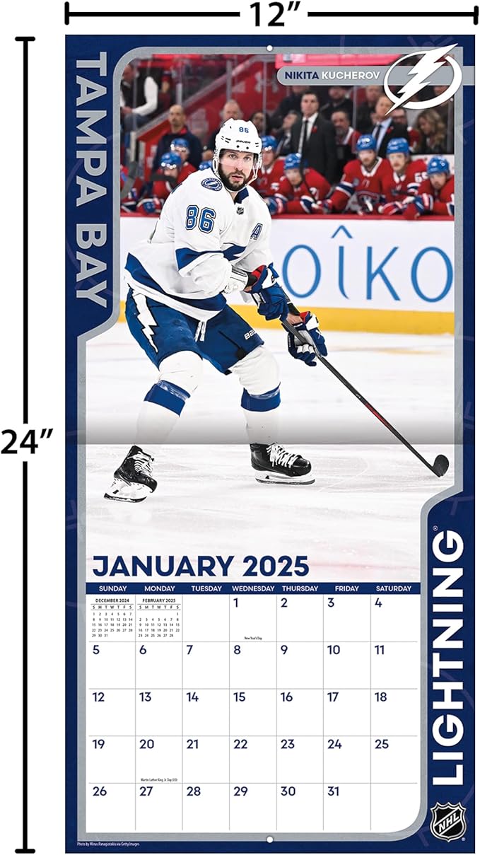 Turner Licensing, NHL Tampa Bay Lightning 2025 Wall Calendar