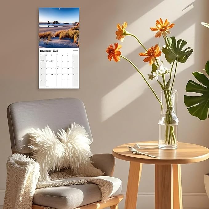 Wall Calendar 2025-2026 Planner Calendar - New Zealand Hangable Monthly Wall Calendar with Large Blocks for Organizing & Planning, Academic Schedule, Home, Office & family, Thick & Sturdy Paper (12"x24" Open)