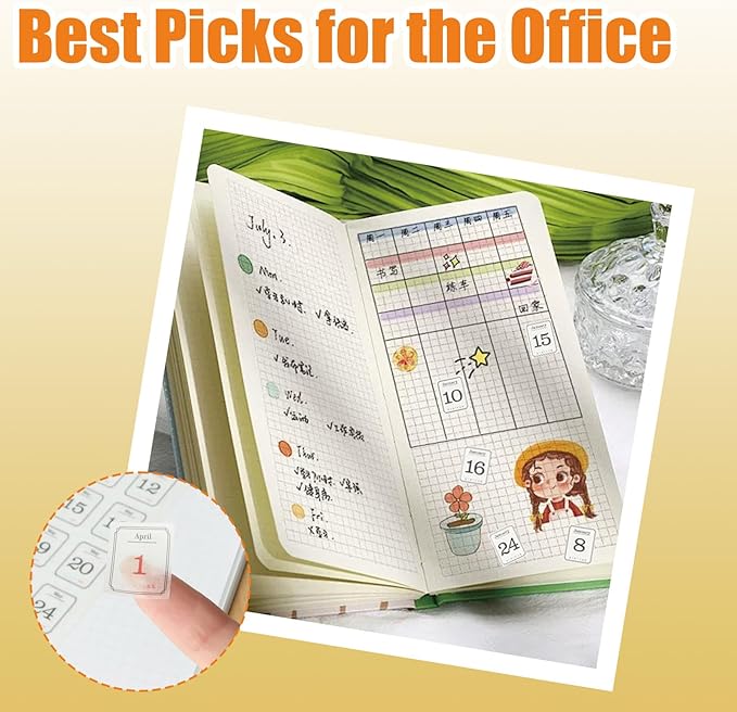 24 Pcs Monthly Calendar Stickers, Cute Calendar Labels, Date Planner Stickers for Scrapbooking, DIY Crafts, Journal Accessories