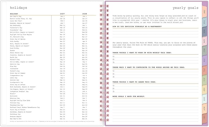 Blue Sky WAAV 2027 Weekly and Monthly Planner Calendar, January 2027 - December 2027, 7" x 9", Flexible Cover, Durable Twin Wire Binding, Laminated Tabs, Storage Pocket, Bailey