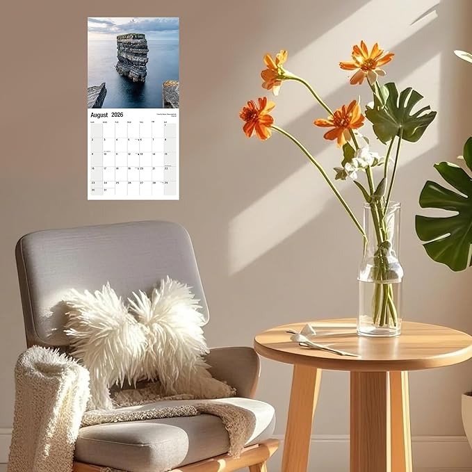 Wall Calendar 2026 Planner Calendar - Amazing nature Hangable Monthly Wall Calendar with Large Blocks for Organizing & Planning, Academic Schedule, Home, Office & family, Thick & Sturdy Paper (12"x24" Open)