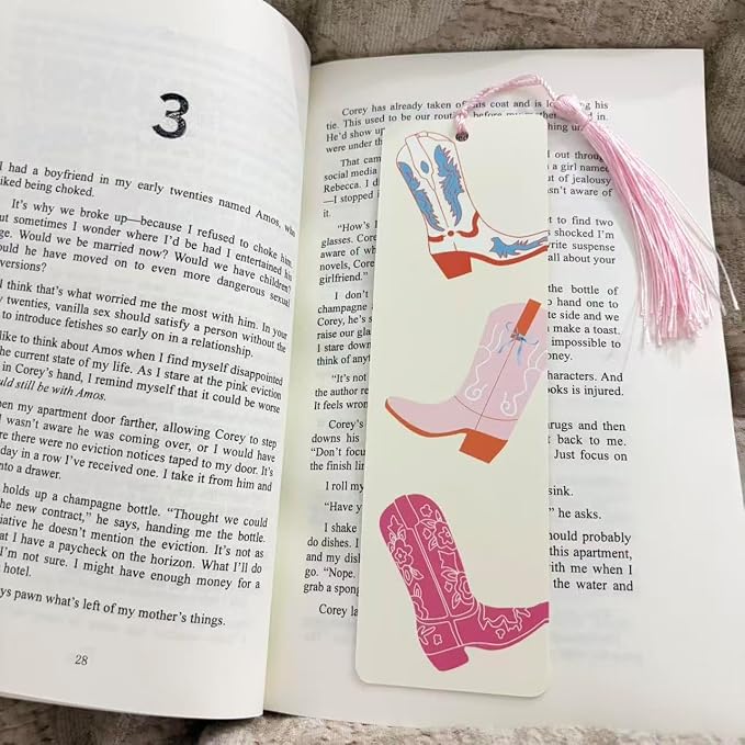 10 Pcs Cute Bookmarks for Women, Double Sided Book Marks for Reading Women, Funny Paper Book Markers Set, Pretty Gifts for Book Lovers, Club, Adults, Girls (Pink)
