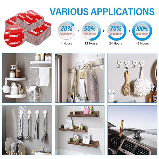 Double Sided Adhesive Pads, Heat Resistant Waterproof Foam Tape, Heavy Duty Mounting Tape, Multi-Purpose Power Adhesive Pad for Indoor and Out Door, Home Decoration, Car (1in*32pcs Round)