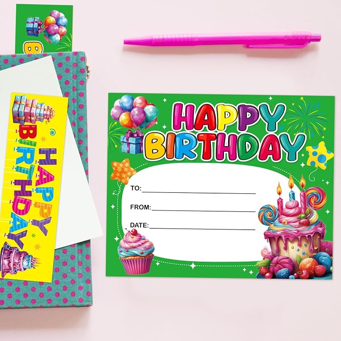 Happy Birthday Certificates for Kids 36pcs Birthday Bookmark Award for Students Classroom Teachers Supply
