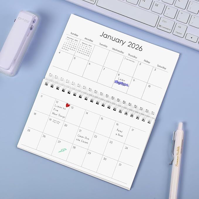 KONVINIT Pocket Calendar 2025-2027, Small Pocket Calendar 2026 for Purse - 3.5”×6.5” - Runs from July 2025 until December 2027, 2026 Monthly Planner with Coil for Organizing