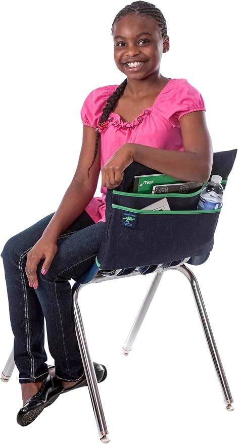 Chair Pocket with Double Pocket Design, Large, 17 Inches, Blue Trim