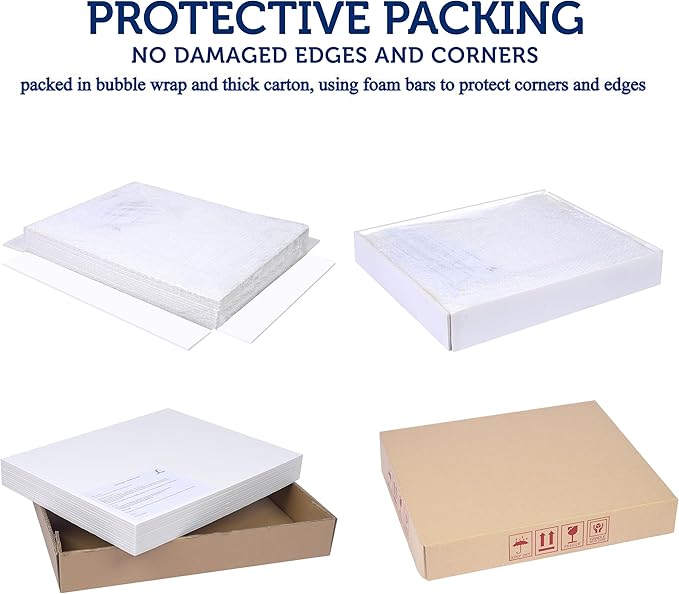 Foam Board 24 x 24 x 3/16" (5mm) - 12 Pack - White Poster Board, Acid Free, Double Sided, Rigid, Sign Board Foamboard for Mounting, Crafts, Paintings Prints, Art, Display, Presentation and Projects