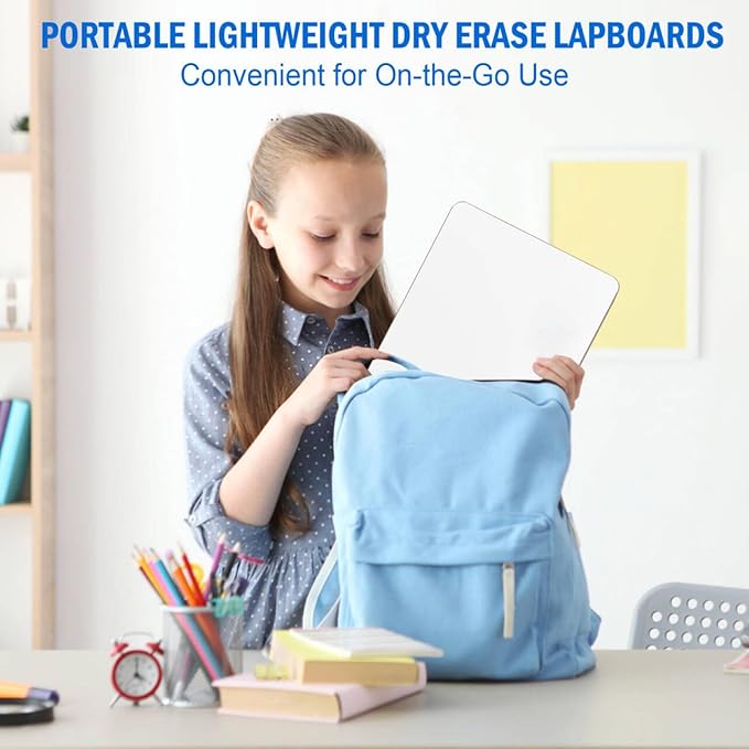 12 Pack Small Dry Erase Boards Classroom Pack 12 x 9 Inch Double Sided Mini White Boards Portable Dry Erase LapBoards for Teacher Supplies with 12 Erasers and 12 Markers