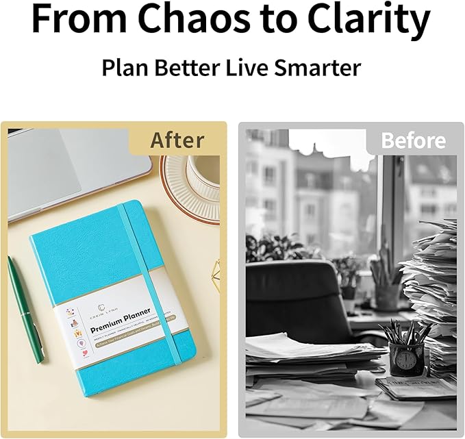 Planner 2025-2027, 36 Months Weekly and Monthly Planner with Budget & Goal Setting, 8.3" x 5.7", Flexible Cover, Daily Organizer with Inner Pocket, Bookmarks, Pen Holder for School Office Home–Blue