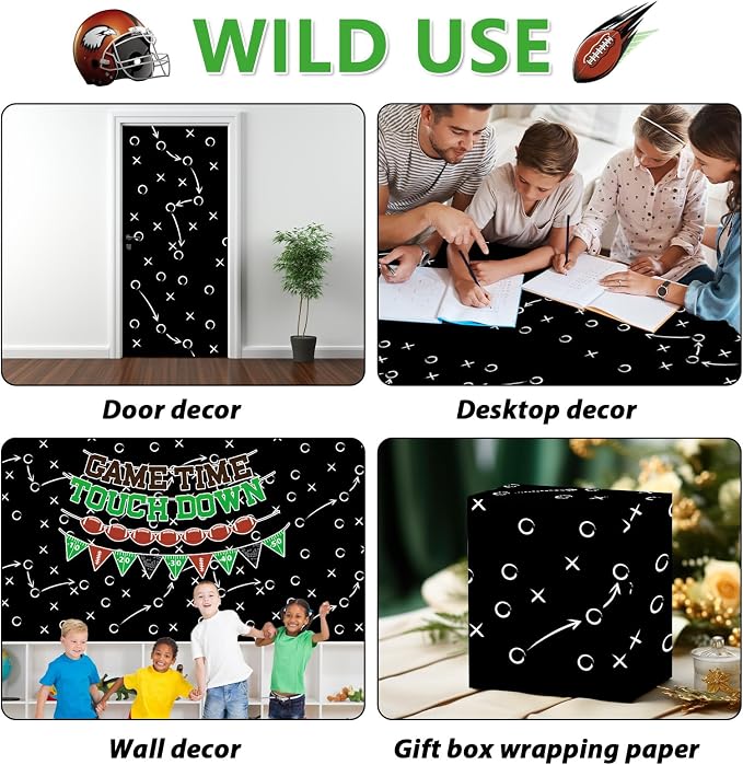 Qyeahkj Football Bulletin Board Paper Roll Football Tactic Bulletin Board Background Paper Fade Resistant Classroom Decoration Poster Art Craft Home Wall Education Decoration Supplies 17.7in x 20ft