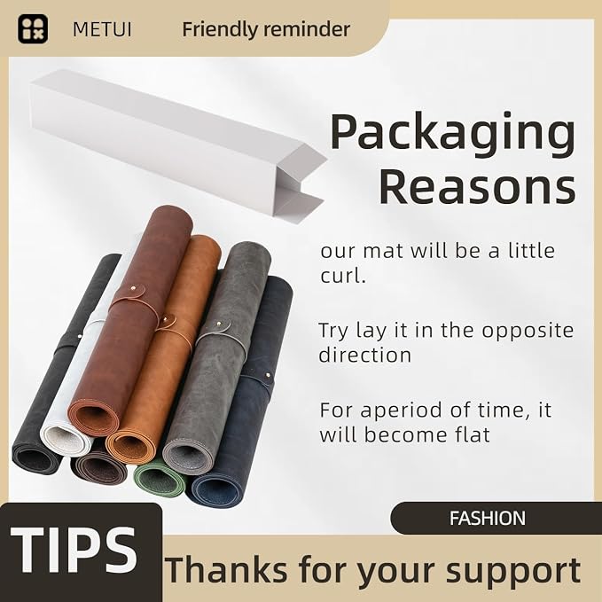 Leather Desk pad for Computer and laptops, Ideal for Gaming and Office use, Large Mouse pad and Keyboard mat,Desk mat Special for man. A complimentary Wrist pad and Phone Stand.(Brown, 15.7"x 31.5")
