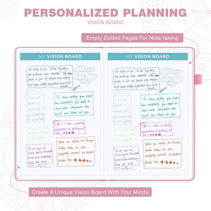Undated 12 Month Planner Hardcover (5.5x8.5") - Weekly & Monthly Academic Life Organizer, Productivity Journal, Thick Paper, Sticker, Bookmark, Pen Loop(Pink)