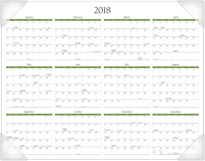 AT-A-GLANCE Monthly Desk Pad Calendar, January 2018 - December 2018, 22" x 17", Panoramic, Floral (89805)