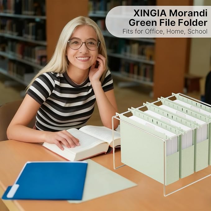 XINGIA Plastic Hanging File Folders Letter Size,12 Pack 2" Expansion Extra Capacity Hanging Folders for Filing Cabinet,Hanging File Organizer with Tabs, Ideal School Classroom, Office Supplies
