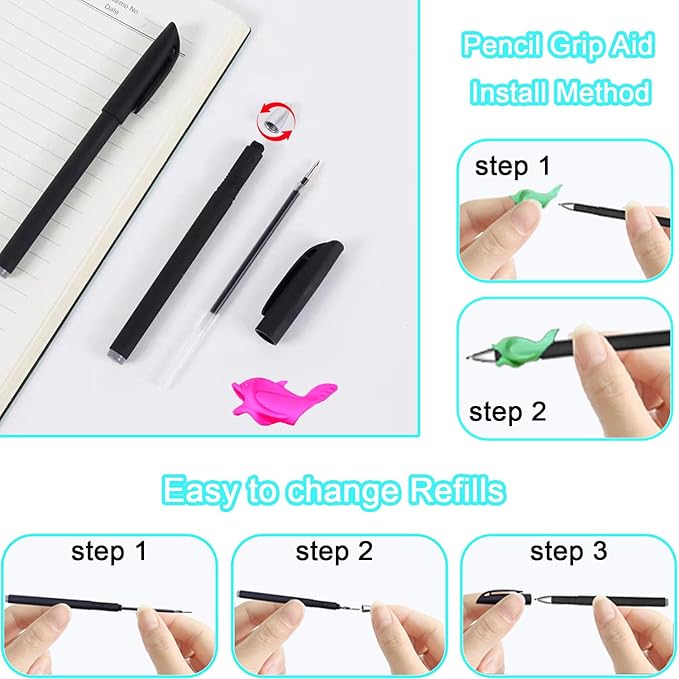 4 Pc Magic Grooved Practice Copybook,Reusable Letter Tracing Books,Handwriting Practice Book and Preschool Learning Activities, Writing Practice for Kids Ages 3-8 Calligraphy (4pc+Pens)(7.4in x 5.1in)