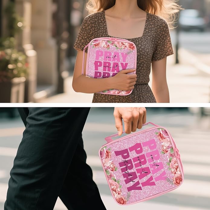 Bible Cover for Women, Bible Holder, Bible Cover With Handles, Bible Carrying Case, Bible Bags With Zipper and Pockets