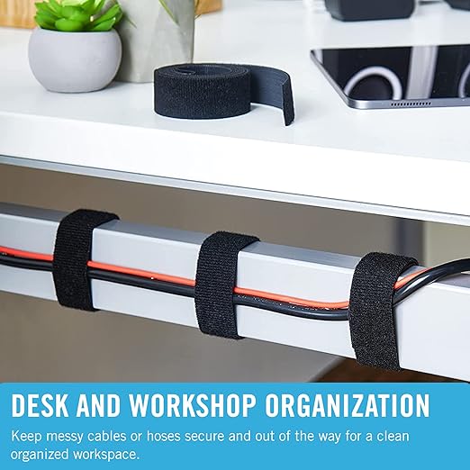 VELCRO Brand Heavy Duty 12 Foot Tape, 45 Foot Cut to Length Straps for Bundling, Hanging, Securing