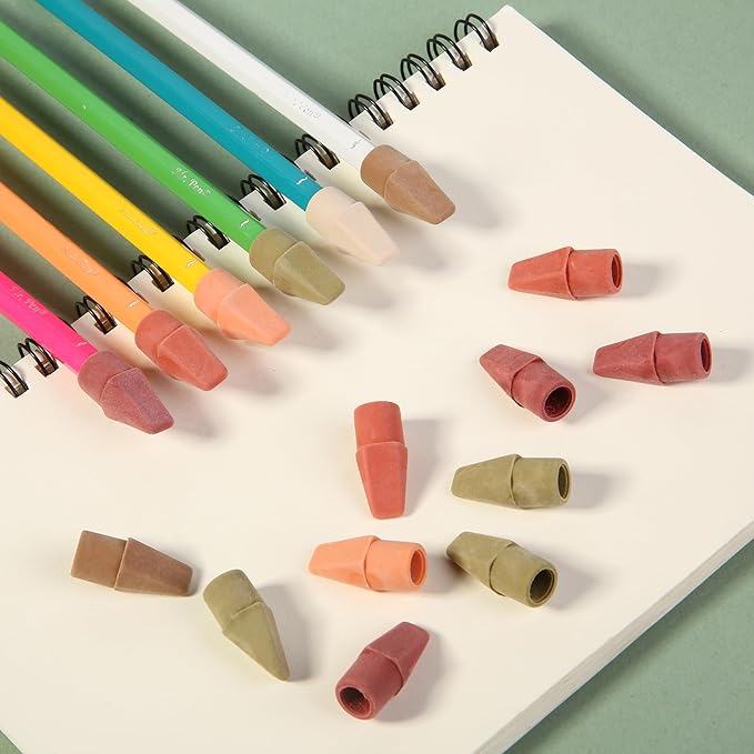 Mr. Pen- Pencil Erasers Toppers, 120 Pack, Colorful, Latex Free, No Smudge, Mr Pen Erasers for Pencils