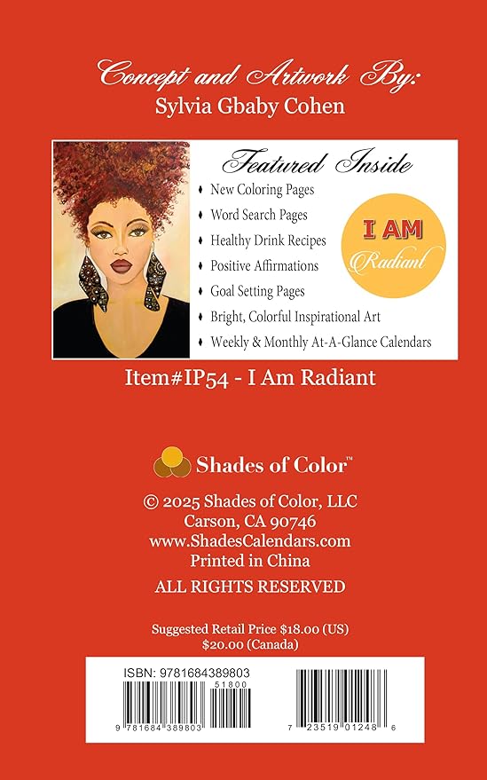 Shades of Color I Am Radiant 2026 Weekly Inspirational Planner